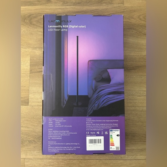 Smart LED Corner Floor Lamp-16M Colors, Music Sync, Alexa/Google Compatible, 51” - Picture 8 of 8